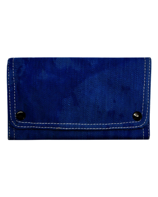 Stylish and fashionable, multi-purpose eco-friendly wallet - hand-stitched out of premium 100% cotton handwoven denim, dyed with natural dye extracted from indigo plant