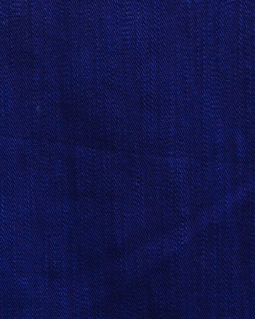 Medium Weight Kkhadi Denim Fabric Dyed 10x10 Space Blue Natural Indigo